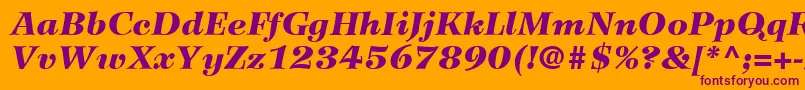 WilkeLt96BlackItalic-Schriftart – Violette Schriften auf orangefarbenem Hintergrund