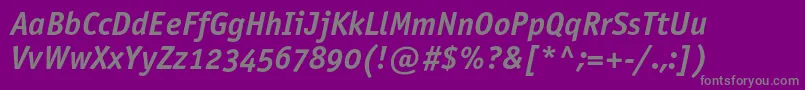 OfficinasansboldoscItalic Font – Gray Fonts on Purple Background
