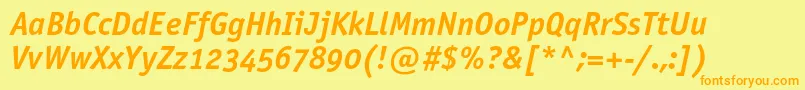 OfficinasansboldoscItalic Font – Orange Fonts on Yellow Background