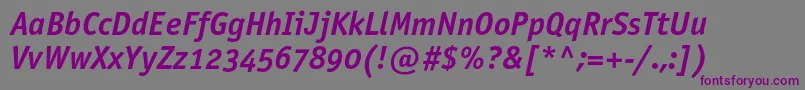 OfficinasansboldoscItalic Font – Purple Fonts on Gray Background