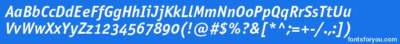 OfficinasansboldoscItalic Font – White Fonts on Blue Background