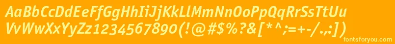 OfficinasansboldoscItalic Font – Yellow Fonts on Orange Background