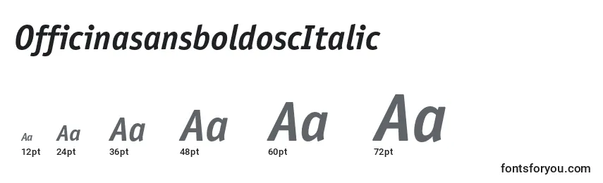 Размеры шрифта OfficinasansboldoscItalic