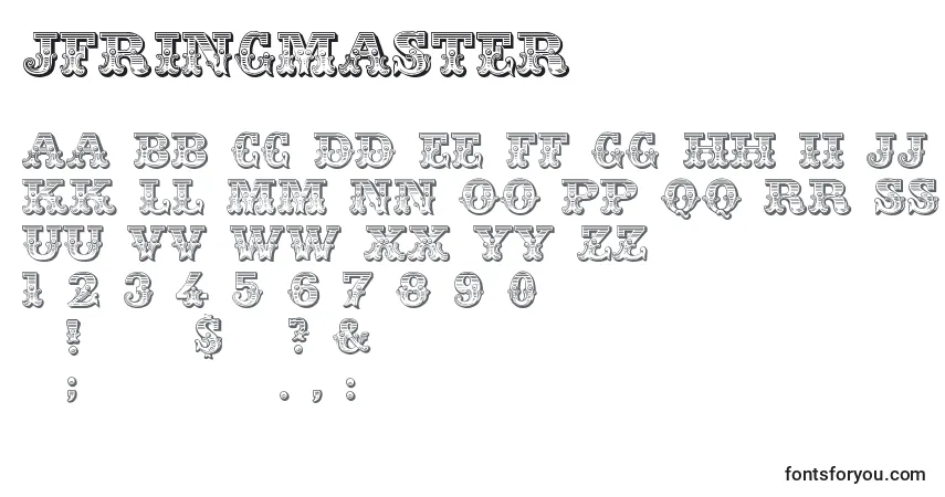 Czcionka Jfringmaster – alfabet, cyfry, specjalne znaki