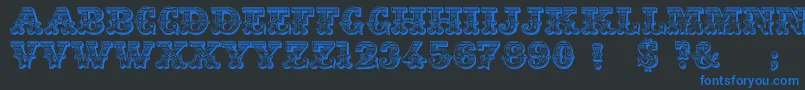 Jfringmaster Font – Blue Fonts on Black Background