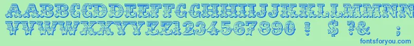 Jfringmaster Font – Blue Fonts on Green Background