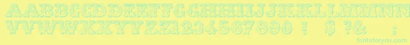 Jfringmaster Font – Green Fonts on Yellow Background