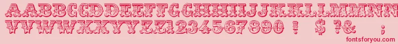 Jfringmaster-Schriftart – Rote Schriften auf rosa Hintergrund