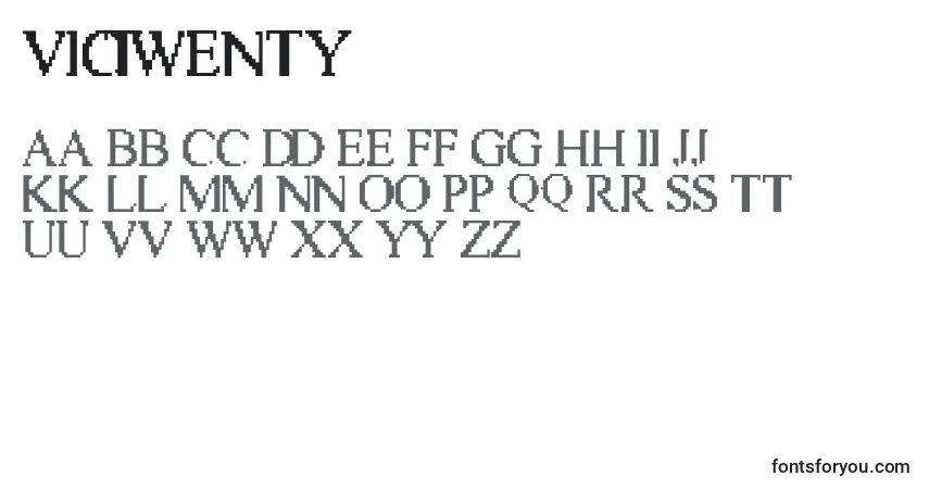 Schriftart VicTwenty – Alphabet, Zahlen, spezielle Symbole
