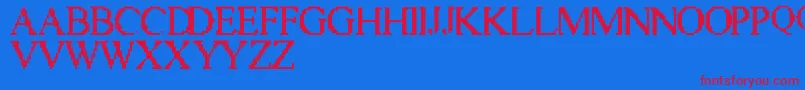VicTwenty Font – Red Fonts on Blue Background