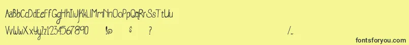 Czcionka WhaleWatching – czarne czcionki na żółtym tle