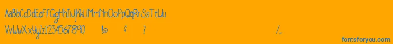 フォントWhaleWatching – オレンジの背景に青い文字