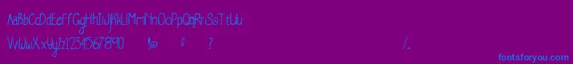 WhaleWatching-fontti – siniset fontit violetilla taustalla