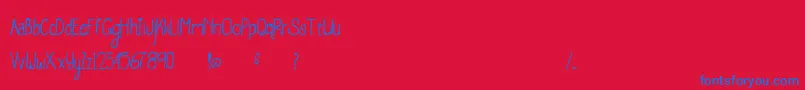 フォントWhaleWatching – 赤い背景に青い文字