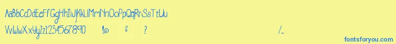 WhaleWatching-fontti – siniset fontit keltaisella taustalla