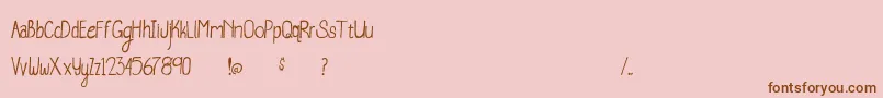 Fonte WhaleWatching – fontes marrons em um fundo rosa