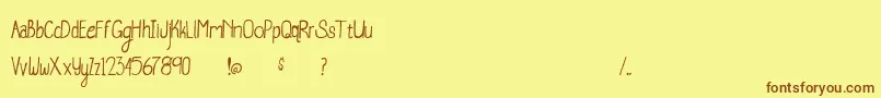 Czcionka WhaleWatching – brązowe czcionki na żółtym tle