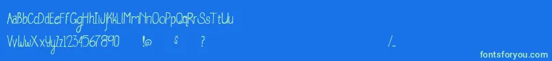 フォントWhaleWatching – 青い背景に緑のフォント