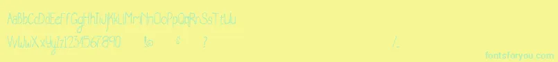 フォントWhaleWatching – 黄色い背景に緑の文字