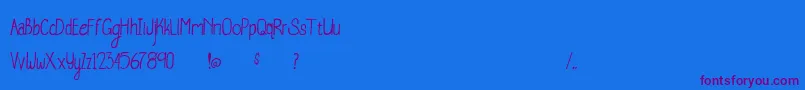 フォントWhaleWatching – 紫色のフォント、青い背景