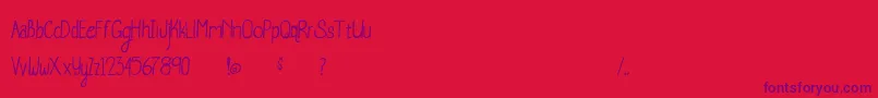 Czcionka WhaleWatching – fioletowe czcionki na czerwonym tle