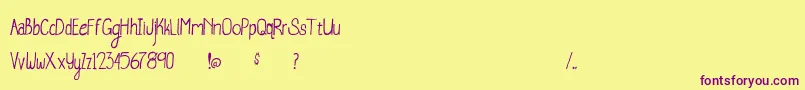 Czcionka WhaleWatching – fioletowe czcionki na żółtym tle