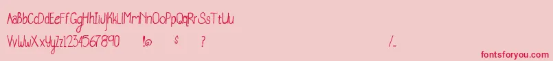 Czcionka WhaleWatching – czerwone czcionki na różowym tle