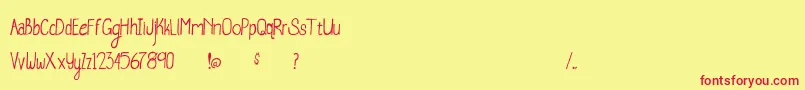 Czcionka WhaleWatching – czerwone czcionki na żółtym tle
