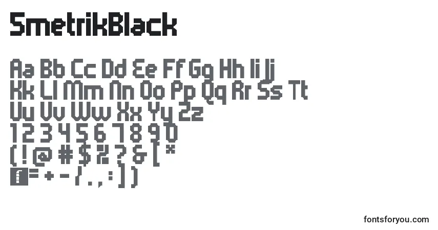 Czcionka 5metrikBlack – alfabet, cyfry, specjalne znaki