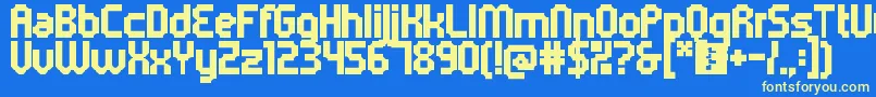 5metrikBlack Font – Yellow Fonts on Blue Background