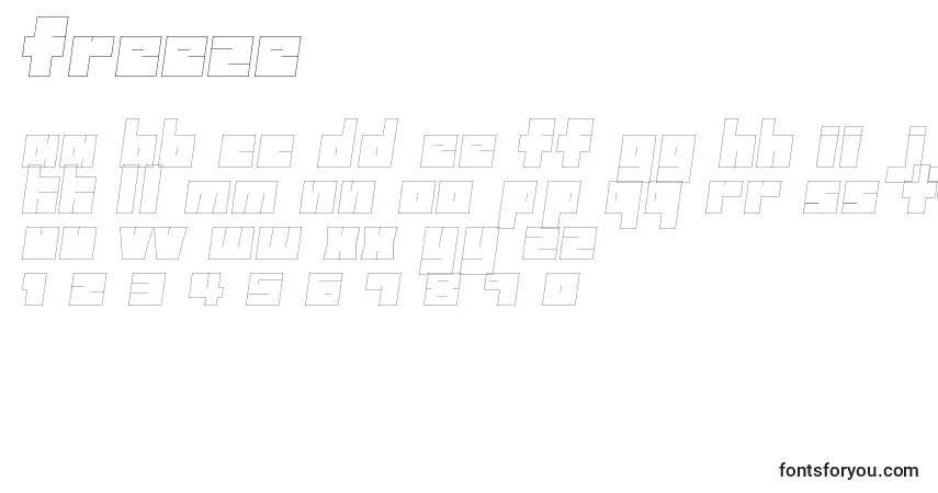 Шрифт Freeze – алфавит, цифры, специальные символы
