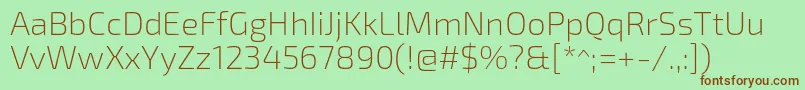 Exo2Extralight-fontti – ruskeat fontit vihreällä taustalla