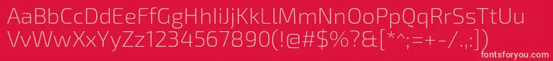 Exo2Extralight Font – Pink Fonts on Red Background