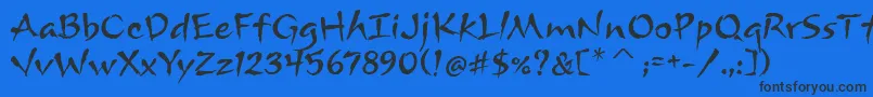 ArnovaitcTt Font – Black Fonts on Blue Background