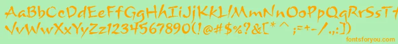 ArnovaitcTt Font – Orange Fonts on Green Background