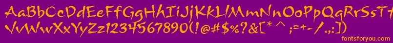 ArnovaitcTt Font – Orange Fonts on Purple Background