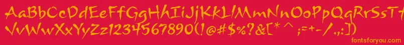 ArnovaitcTt Font – Orange Fonts on Red Background