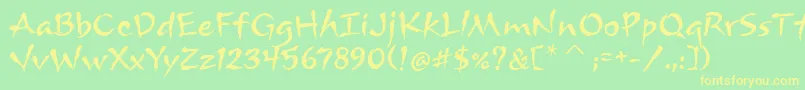 ArnovaitcTt Font – Yellow Fonts on Green Background