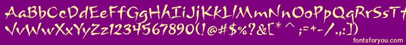 ArnovaitcTt Font – Yellow Fonts on Purple Background