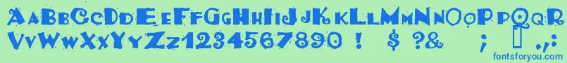 Tacosrg ffy Font – Blue Fonts on Green Background