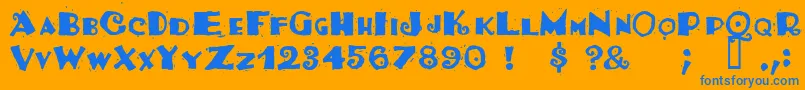 フォントTacosrg ffy – オレンジの背景に青い文字