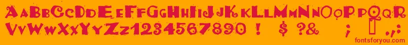 Tacosrg ffy Font – Red Fonts on Orange Background