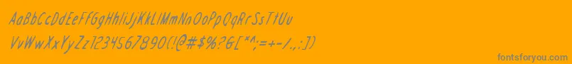 フォントDraftingTableConditalic – オレンジの背景に灰色の文字