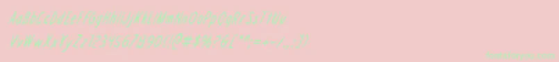 DraftingTableConditalic Font – Green Fonts on Pink Background