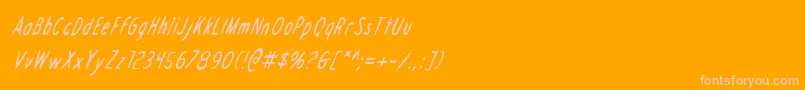 DraftingTableConditalic Font – Pink Fonts on Orange Background