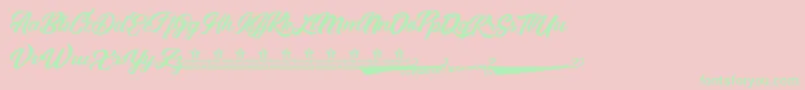 SebastianaPersonalUse Font – Green Fonts on Pink Background