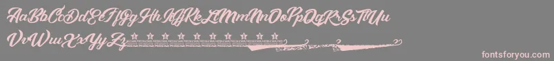 フォントSebastianaPersonalUse – 灰色の背景にピンクのフォント