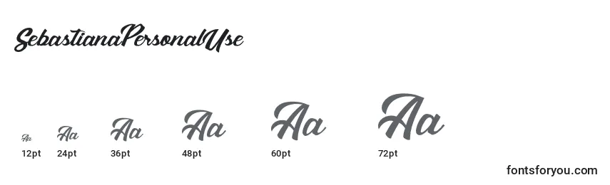 SebastianaPersonalUse Font Sizes