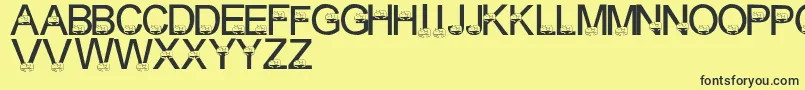 LmsCuddleCats Font – Black Fonts on Yellow Background