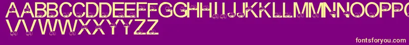 LmsCuddleCats Font – Yellow Fonts on Purple Background